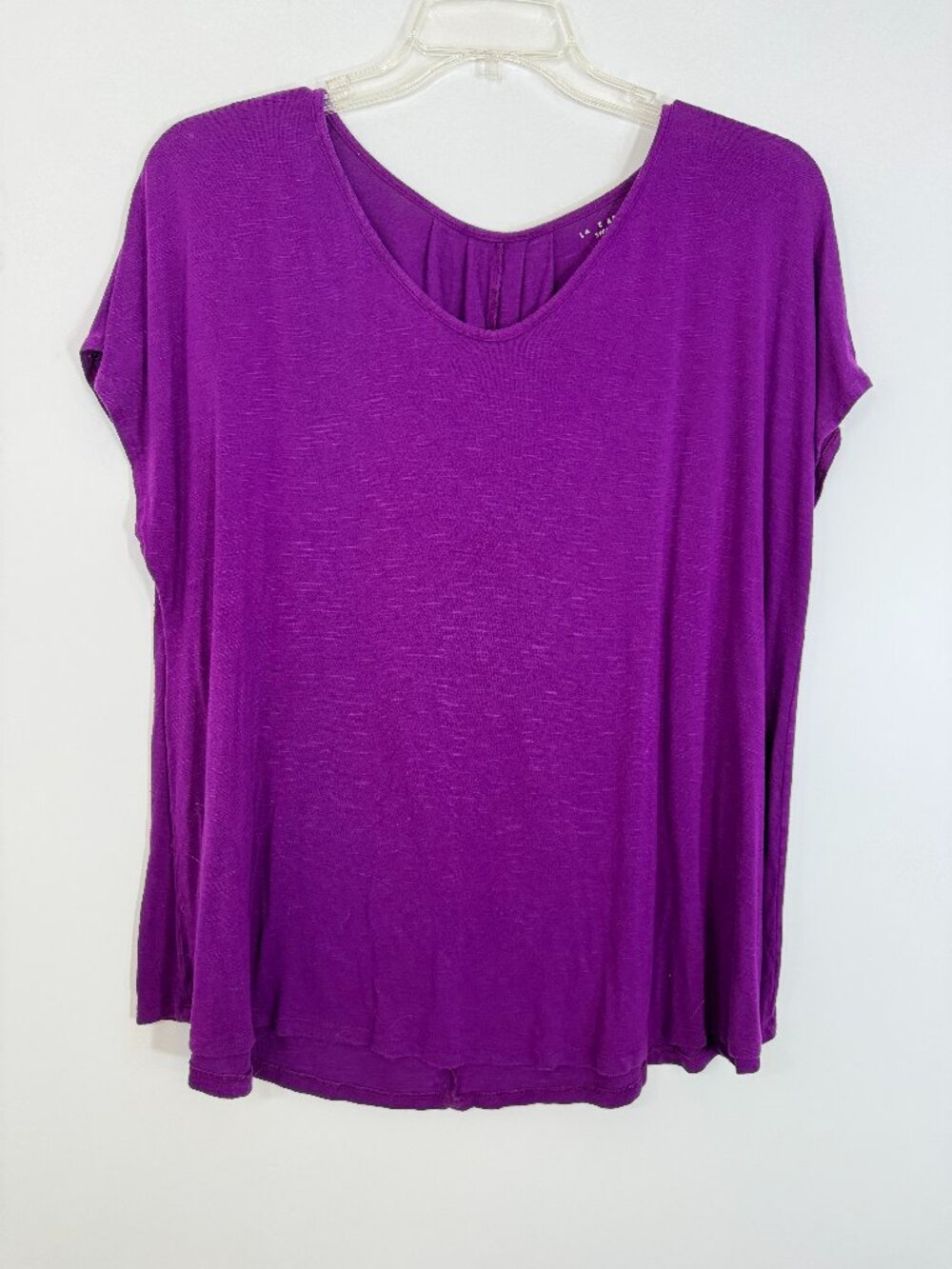 Lane Bryant Top Womens Plus 18/20 Kint Cap Sleeves Dark Fuchsia Pink Pullover
